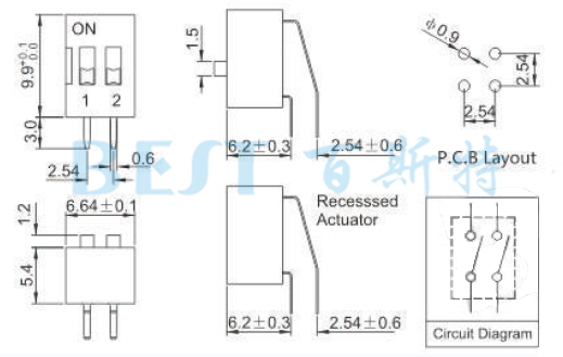 編碼開(kāi)關(guān)DS-0X參考圖紙